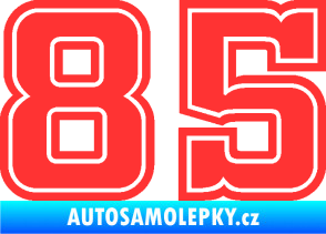 Samolepka Startovní číslo 85 typ 5 světle červená