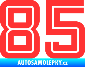 Samolepka Startovní číslo 85 typ 7 světle červená