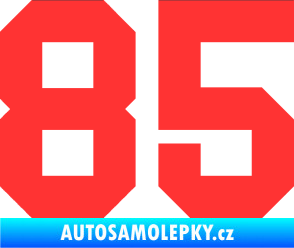 Samolepka Startovní číslo 85 světle červená