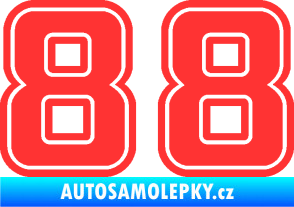 Samolepka Startovní číslo 88 typ 5 světle červená