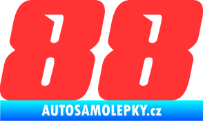 Samolepka Startovní číslo 88 typ 6 světle červená