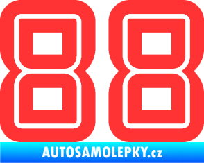 Samolepka Startovní číslo 88 typ 7 světle červená