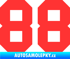 Samolepka Startovní číslo 88 světle červená