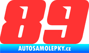 Samolepka Startovní číslo 89 typ 6 světle červená