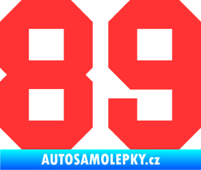 Samolepka Startovní číslo 89 světle červená