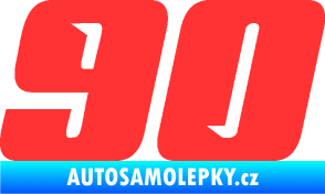 Samolepka Startovní číslo 90 typ 6 světle červená
