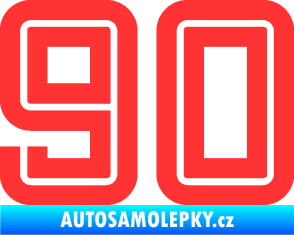 Samolepka Startovní číslo 90 typ 7 světle červená
