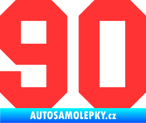 Samolepka Startovní číslo 90 světle červená