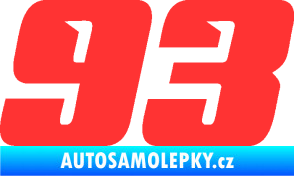 Samolepka Startovní číslo 93 typ 6 světle červená