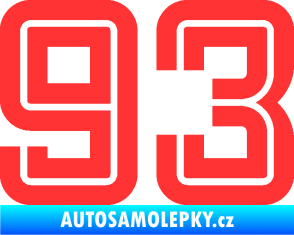 Samolepka Startovní číslo 93 typ 7 světle červená