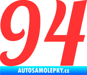Samolepka Startovní číslo 94 typ 3    světle červená