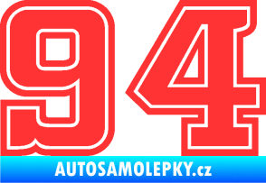 Samolepka Startovní číslo 94 typ 5 světle červená