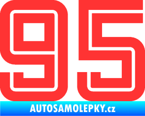 Samolepka Startovní číslo 95 typ 7 světle červená
