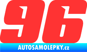 Samolepka Startovní číslo 96 typ 6 světle červená