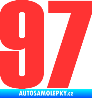 Samolepka Startovní číslo 97 typ 2 světle červená