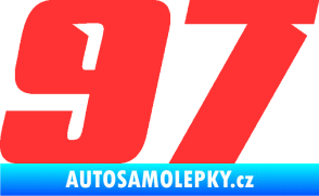 Samolepka Startovní číslo 97 typ 6 světle červená