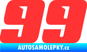 Samolepka Startovní číslo 99 typ 6 světle červená