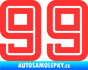 Samolepka Startovní číslo 99 typ 7 světle červená