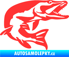 Samolepka Štika 001 pravá světle červená