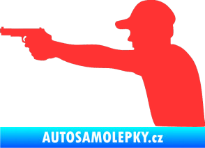 Samolepka Střelec silueta 001 levá světle červená