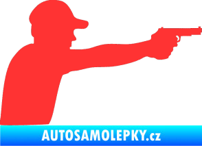 Samolepka Střelec silueta 001 pravá světle červená