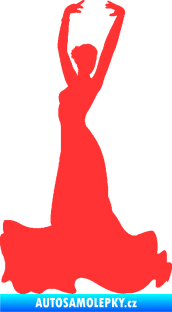 Samolepka Tanec 006 levá tanečnice flamenca světle červená
