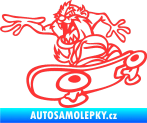Samolepka Tazman skate levá světle červená