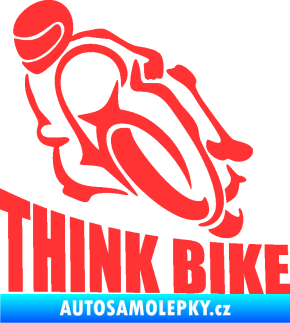 Samolepka Think bike 001 motorkář světle červená