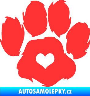 Samolepka Tlapka 006 pravá světle červená