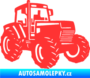 Samolepka Traktor 002 pravá Zetor světle červená