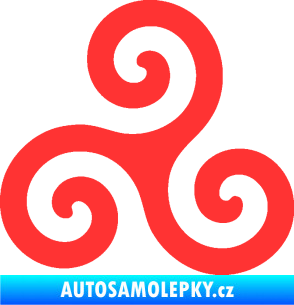 Samolepka Triskelion keltský znak světle červená