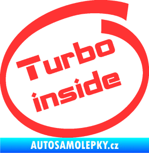 Samolepka Turbo inside světle červená