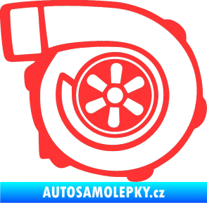 Samolepka Turbo silueta 001  pravá světle červená