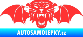 Samolepka Tygr s křídly světle červená