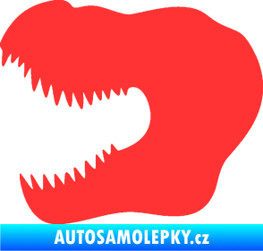 Samolepka Tyrannosaurus Rex lebka 001 levá světle červená