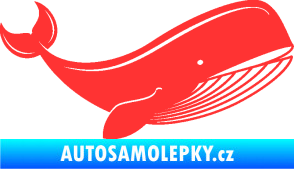 Samolepka Velryba 001 pravá světle červená