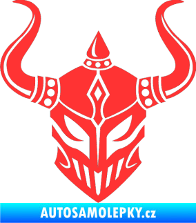 Samolepka Vikingská helma světle červená