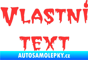 Samolepka Vlastní text - QTGhoul Face světle červená