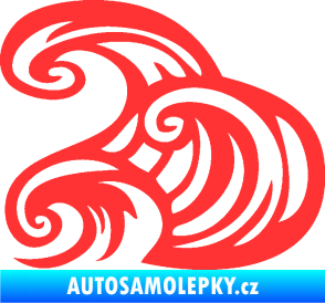 Samolepka Vlny 004 levá moře světle červená