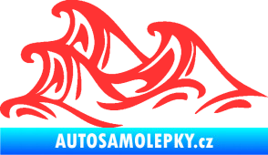 Samolepka Vlny 005 levá moře světle červená