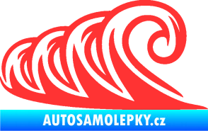Samolepka Vlny 006 levá moře světle červená