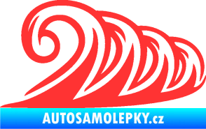 Samolepka Vlny 006 pravá moře světle červená