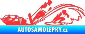Samolepka Vodní lyžování a surf levá světle červená