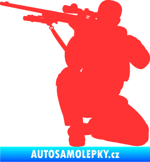 Samolepka Voják 010 levá sniper světle červená