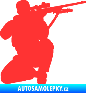 Samolepka Voják 010 pravá sniper světle červená