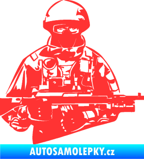 Samolepka Voják 013 pravá světle červená