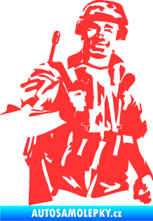 Samolepka Voják 014 pravá světle červená