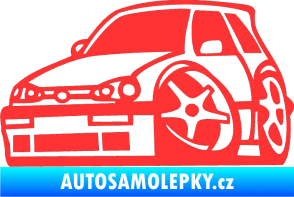 Samolepka VW Golf 3 karikatura levá světle červená