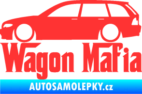 Samolepka Wagon Mafia 002 nápis s autem světle červená
