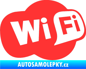 Samolepka Wifi 002 světle červená